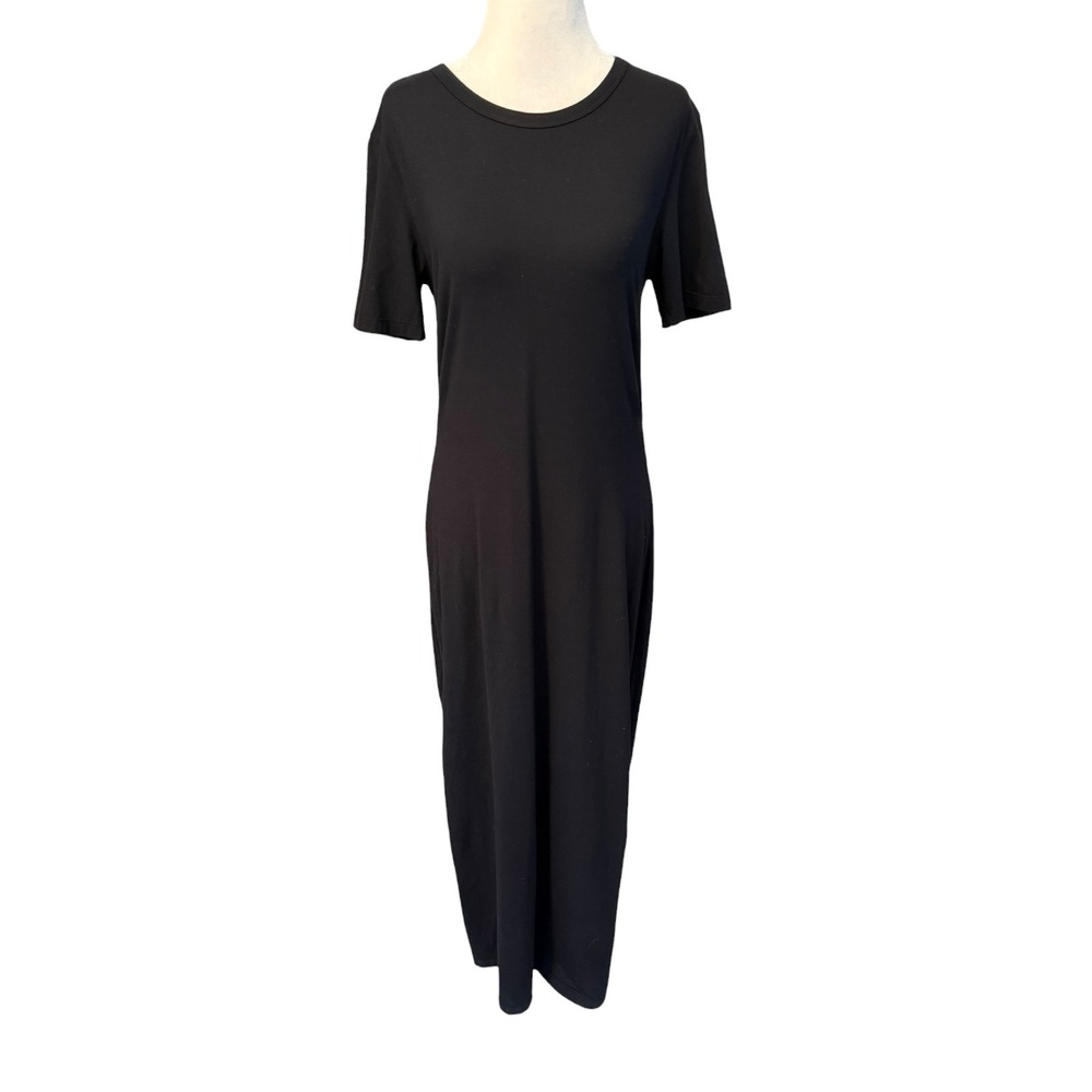 AG Adriano Goldschmied Black Short Sleeve Maxi T-Shirt Dress Size Small NEW